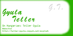 gyula teller business card